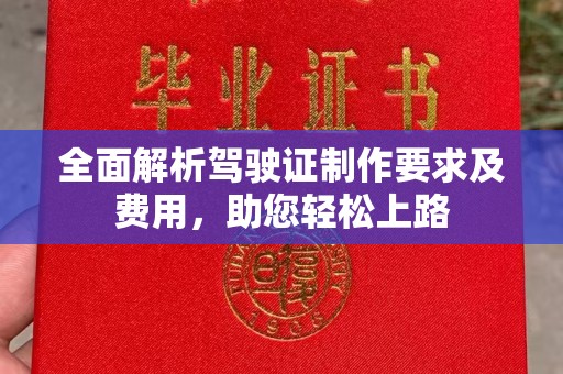 麻栗坡全面解析驾驶证制作要求及费用，助您轻松上路