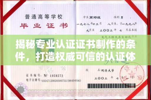 麻栗坡揭秘专业认证证书制作的条件，打造权威可信的认证体系
