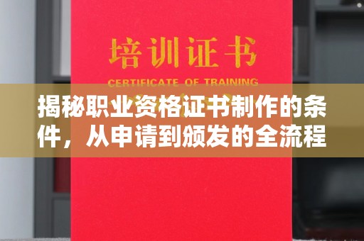 麻栗坡揭秘职业资格证书制作的条件，从申请到颁发的全流程解析